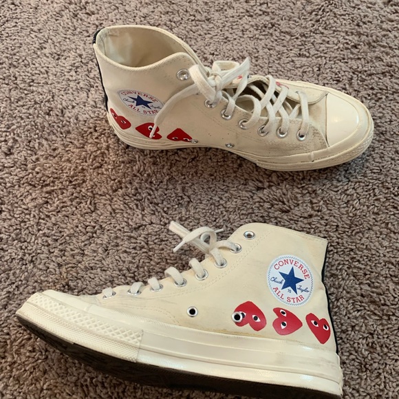 Converse Comme des Garçons Play Multi Heart Chuck Taylor All Star 70 Hi Sneakers - Picture 4 of 15